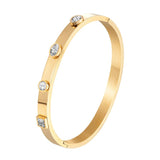 Vintage Crystal Bangles for Women, Stainless Steel Charm Bracelet
