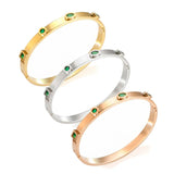 Vintage Crystal Bangles for Women, Stainless Steel Charm Bracelet