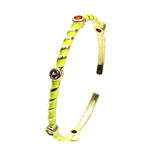 Women's Wave Oil Drop Zircon Cuff Bracelet