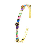 Women's Wave Oil Drop Zircon Cuff Bracelet
