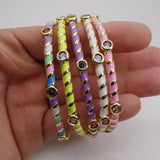 Women's Wave Oil Drop Zircon Cuff Bracelet
