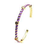 Women's Wave Oil Drop Zircon Cuff Bracelet