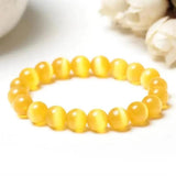 Green Jade Bracelet Round Stone Beads Elastic Bangle Jewelry