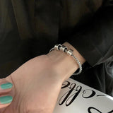 Silver Braided Love Letter Bracelet Women Party Gift Ins Jewelry