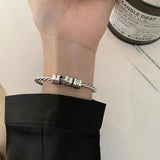 Silver Braided Love Letter Bracelet Women Party Gift Ins Jewelry