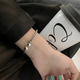 Silver Braided Love Letter Bracelet Women Party Gift Ins Jewelry