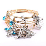 5pcs Bangle Set Wire Bracelets Sea Life Animal Charms Bangles Cuff Jewelry