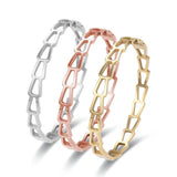 Minimalist Bamboo Bracelet Stainless Steel Bangle Women's Party Gift