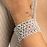 Crystal Bangle Bracelet Women's Hand Jewelry Bridal Wedding Rhinestone Jewellery