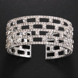 Crystal Bangle Bracelet Women's Hand Jewelry Bridal Wedding Rhinestone Jewellery