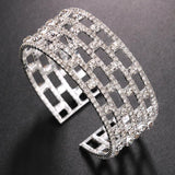 Crystal Bangle Bracelet Women's Hand Jewelry Bridal Wedding Rhinestone Jewellery