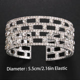 Crystal Bangle Bracelet Women's Hand Jewelry Bridal Wedding Rhinestone Jewellery