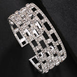 Crystal Bangle Bracelet Women's Hand Jewelry Bridal Wedding Rhinestone Jewellery