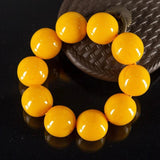 Natural Chicken Oil Beeswax Round Bead Jade Bracelet