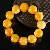 Natural Chicken Oil Beeswax Round Bead Jade Bracelet