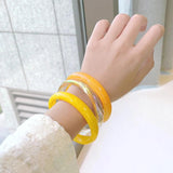 Vintage Resin Acrylic Bangle Set for Women Cuff Bangles Bracelets