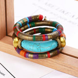Colorful Snake Bangle Bracelet Vintage Metal Indian Jewelry