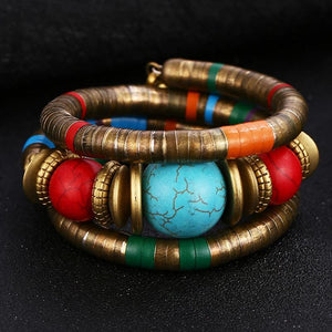 Colorful Snake Bangle Bracelet Vintage Metal Indian Jewelry