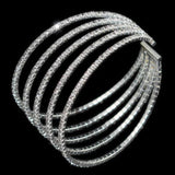 Red Rhinestone Wedding Cuff Bracelets for Women