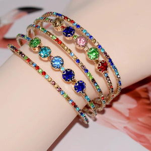 Red Rhinestone Wedding Cuff Bracelets for Women