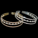 Red Rhinestone Wedding Cuff Bracelets for Women