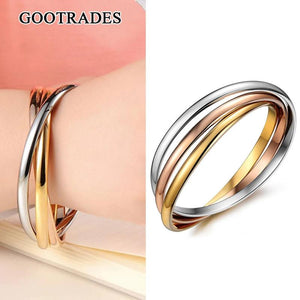 Stainless Steel Bracelet Set for Women - 3 Chains Bangles Accessory