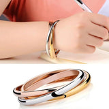 Stainless Steel Bracelet Set for Women - 3 Chains Bangles Accessory