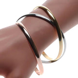 Stainless Steel Bracelet Set for Women - 3 Chains Bangles Accessory