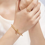 Circular Knot Stainless Steel Bracelets Bangles Open Cuff Vintage Bangle