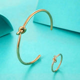 Circular Knot Stainless Steel Bracelets Bangles Open Cuff Vintage Bangle