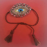 Vintage Tassel Evil Eye Bracelet Ethnic Crystal Embroidery Adjustable