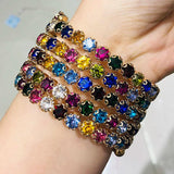 Multicolor Rhinestone Pearl Bracelet Wedding Crystal Bangles