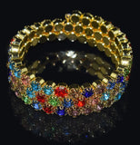 Multicolor Rhinestone Pearl Bracelet Wedding Crystal Bangles