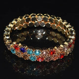 Multicolor Rhinestone Pearl Bracelet Wedding Crystal Bangles