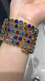 Multicolor Rhinestone Pearl Bracelet Wedding Crystal Bangles