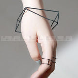 Minimalist Plated Copper Triangle Bangle Cuff Bracelet