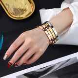 Crystals Love Bangles Cubic Zirconia Stainless Steel Jewelry