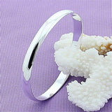 Silver Smooth Solid Bracelet Bangles For Women Men Charm Party Jewelry Gift