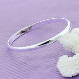 Silver Smooth Solid Bracelet Bangles For Women Men Charm Party Jewelry Gift