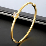 Crystal Stone Bangles Bracelets Wedding Jewelry