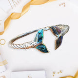 Vintage Abalone Shell Mermaid Tail Bangle Bracelet for Women