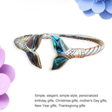 Vintage Abalone Shell Mermaid Tail Bangle Bracelet for Women