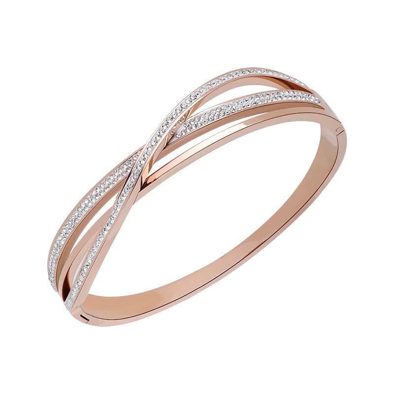 Zirconia Stainless Steel Bracelet for Women Bangle