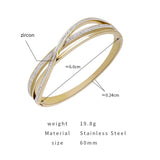 Zirconia Stainless Steel Bracelet for Women Bangle