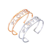 Rhinestone Letters Wide Bracelets for Women