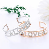 Rhinestone Letters Wide Bracelets for Women