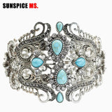 SUNSPICE-MS Women Bangles Cuff Bracelets - Antique Resin Wedding Jewelry