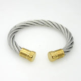 Personalized Steel Wire Twist Open Cuff Bracelet Bangle