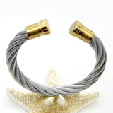 Personalized Steel Wire Twist Open Cuff Bracelet Bangle