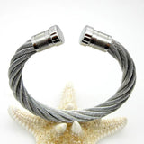 Personalized Steel Wire Twist Open Cuff Bracelet Bangle